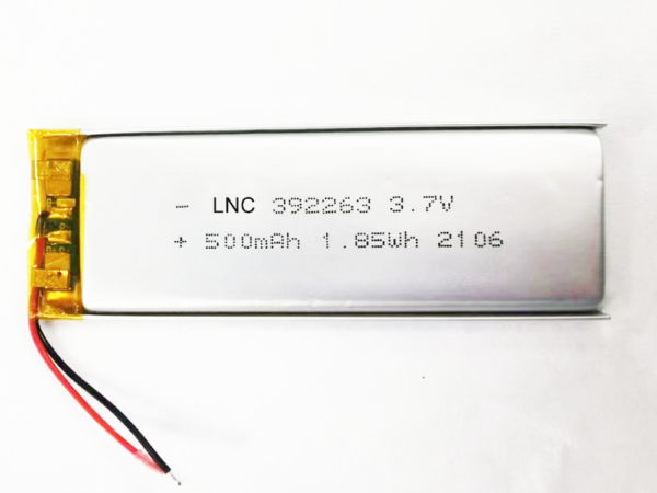 392263 3.7v 500mah 1.85wh lipo battery