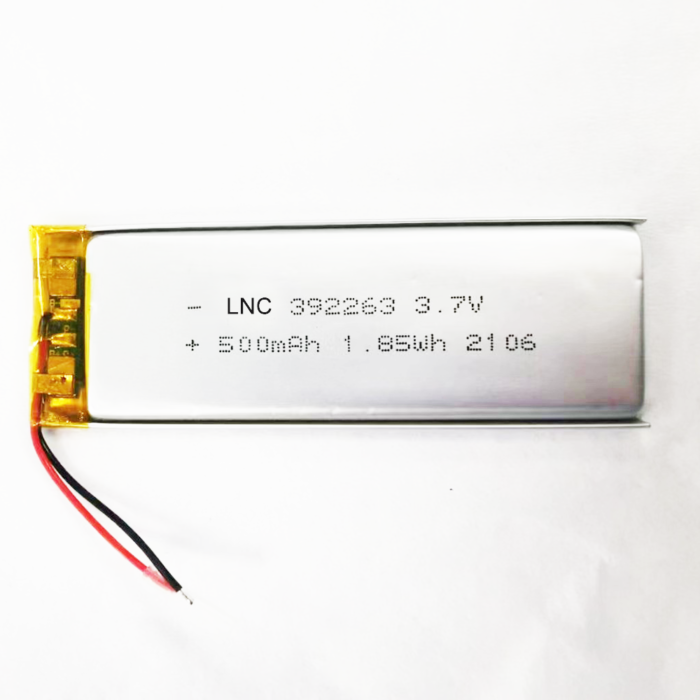 392263 3.7v 500mah 1.85wh lipo battery