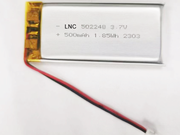 502248 3.7v 500mah 1.85wh lipo battery