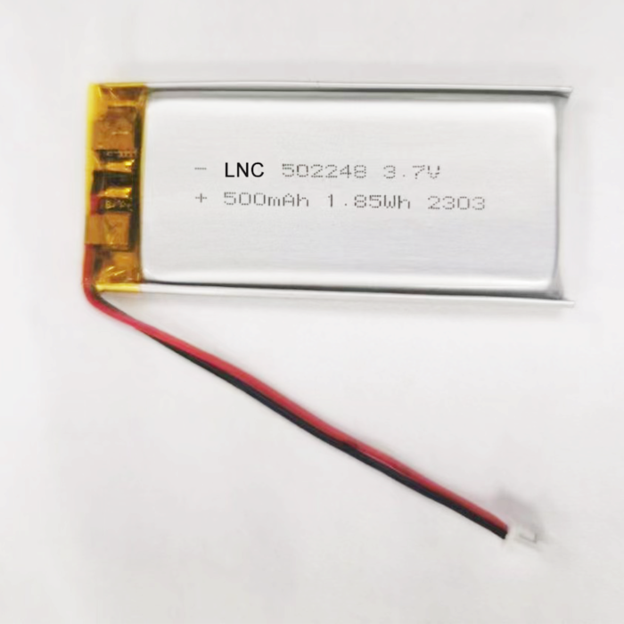 502248 3.7v 500mah 1.85wh lipo battery