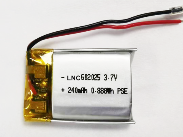 602025 3.7v 240mah 0.888wh lipo battery
