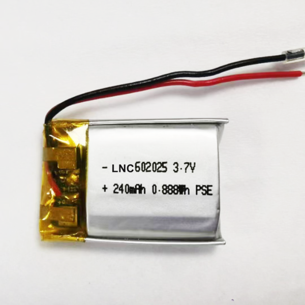 602025 3.7v 240mah 0.888wh lipo battery