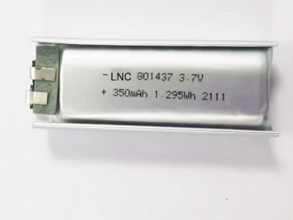 801437 3.7v 350mah 1.295wh lipo battery