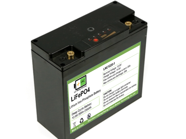 Long-Life 12.8V 20Ah LiFePO4 Battery with LCD – Safe & Smart