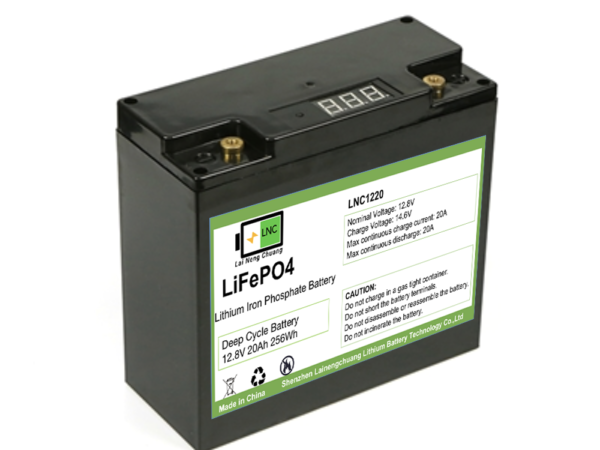 12.8V 20Ah LiFePO4 Battery with data lcd