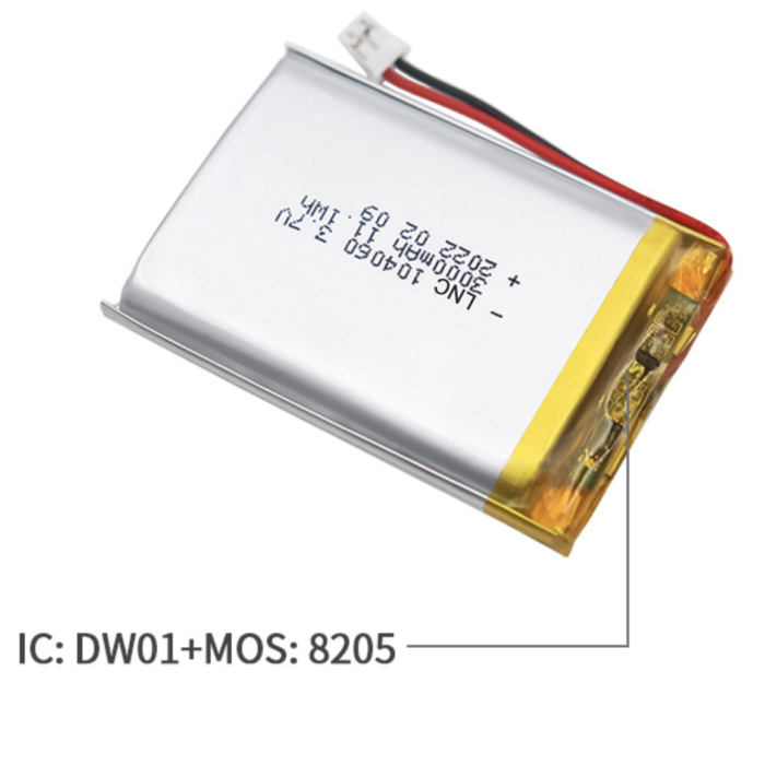 104060 3.7V 3000mAh li polymer battery for display sharing car locator and massager beauty device