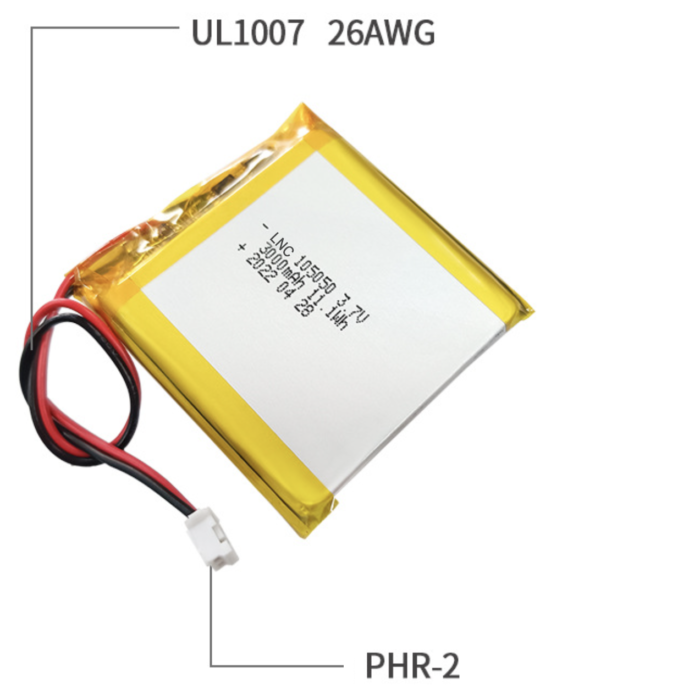 High Quality 105050 3.7V 3000mAh li ion polymer battery for night fishinglight / alarm and hand warmer battery