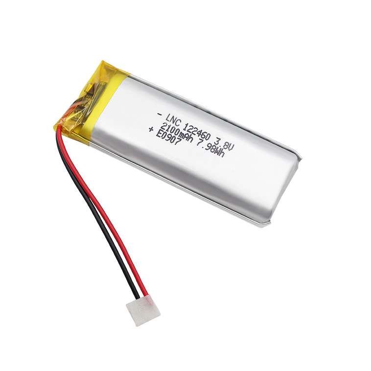 High-voltage lithium polymer battery 122460 2100mAh 3.8V for shaver/ walkie-talkie/ high-brightness flashlight/small air pump