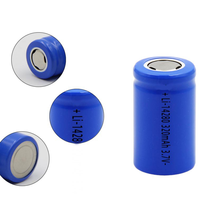 Li-ion cylindrical rechargeable batteries 14280C 320mAh for Massagers, Electric Toothbrushes, Breast Pumps, etc.