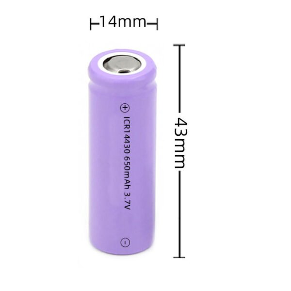LNC battery rechareable li-ion type 14430 650mAh 3.7V for Electric Toothbrushes, Flashlights, Solar Lawn Lights
