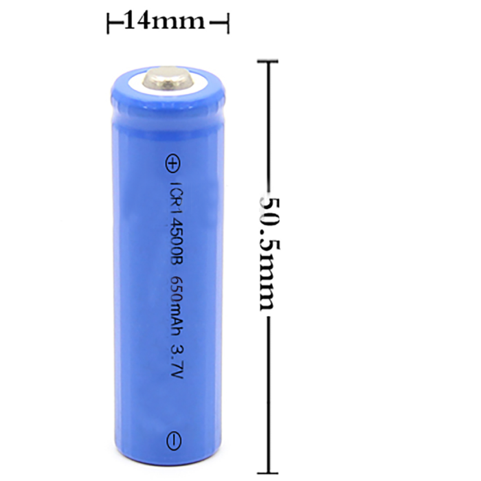 High power li ion 14500 cylindrical rechargeable cell 3.7 v 650mAh for Shared Bike Locks, IoT, Model Aircraft Toys