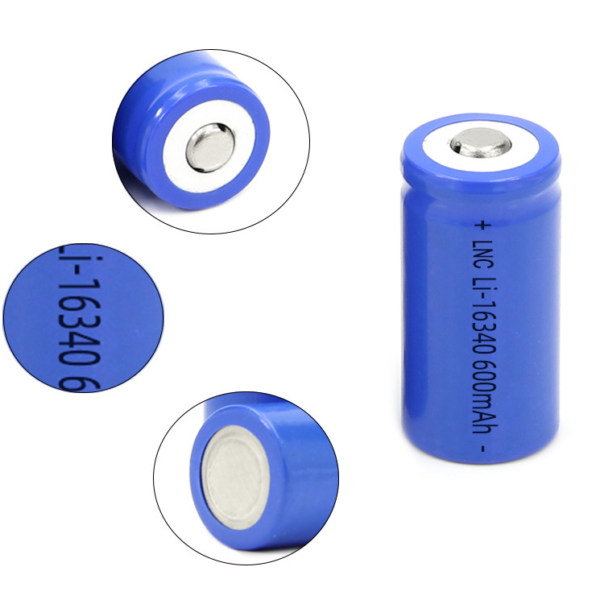 High-Rate Lithium Battery 16340HP 600mAh 3.7V for Small Electric Drills, Flashlights