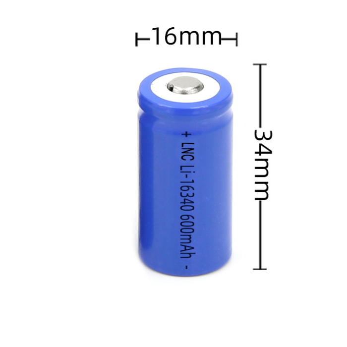 16340 600mAh lithium ion cell Replacing CR123A for Flashlights, Electric Toothbrushes