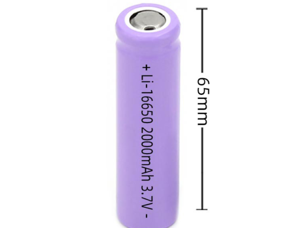 Rechargeable cylindrical li ion battery 16650 2000mAh for Camping Lanterns, Percussion Massagers, etc.