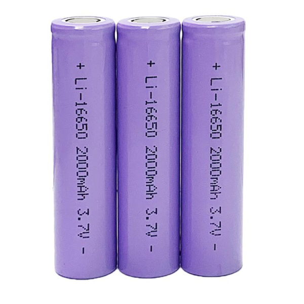 Rechargeable cylindrical li ion battery 16650 2000mAh for Camping Lanterns, Percussion Massagers, etc.