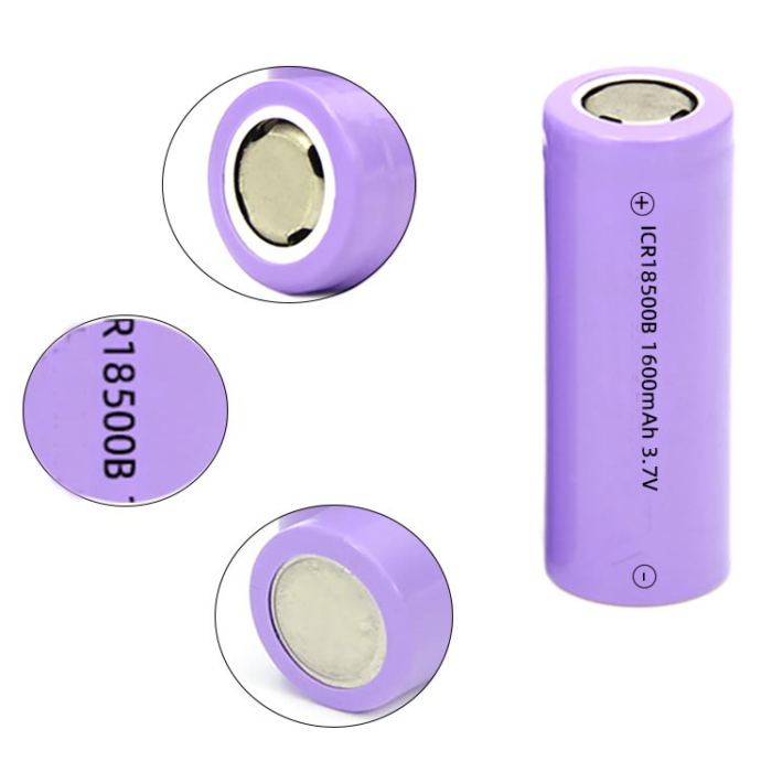 18500 Li-ion Recharable Batteries 1600mAh for High-Intensity Flashlights