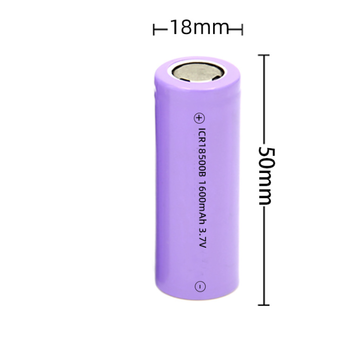 18500 Li-ion Recharable Batteries 1600mAh for High-Intensity Flashlights