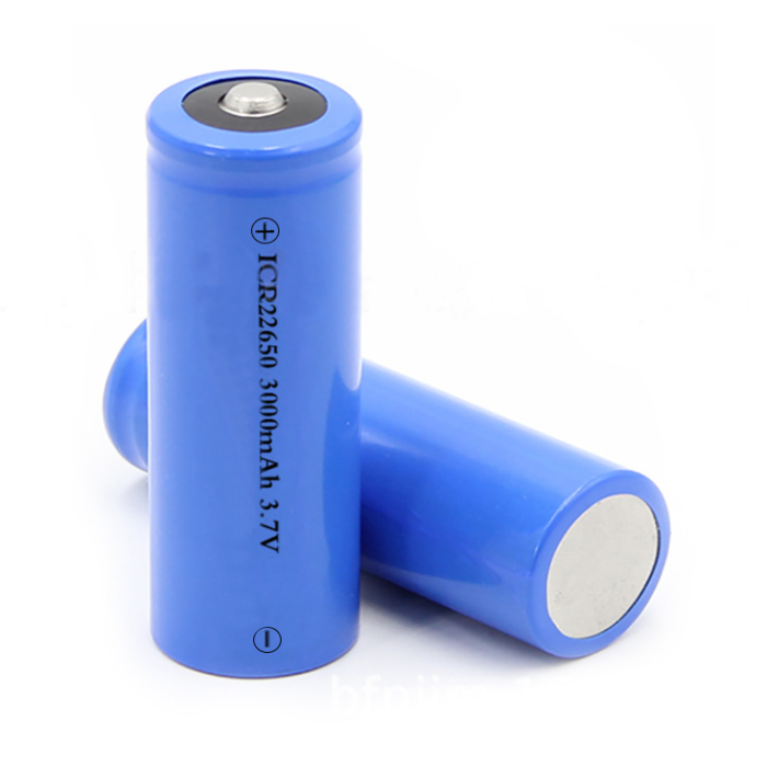 High quality 22650 3000mAh li-ion cylindrical rechargeable battery for high-brightness flashlight