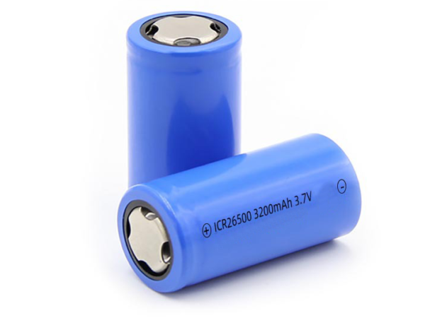 High performance 3.7V 3200mAh ICR 26500 lithium ion battery with flat terminals