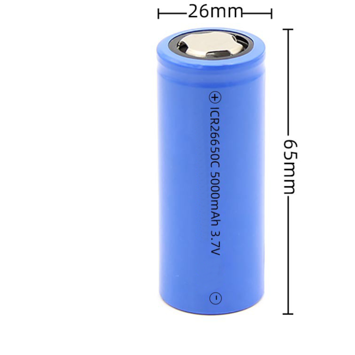 High quality and High Capacity 3.7V 26650 5000mAh li-ion cylindrical rechargeable batteries for flashlight