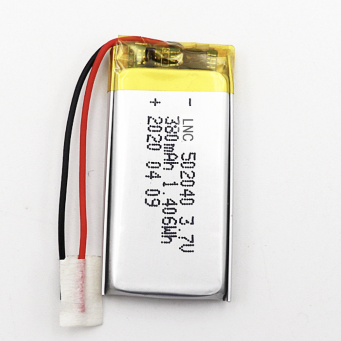 High Quality OEM 502040 3.7V 380mAh lithium polymer for smart toy, Bluetooth speaker, and dog trainer battery