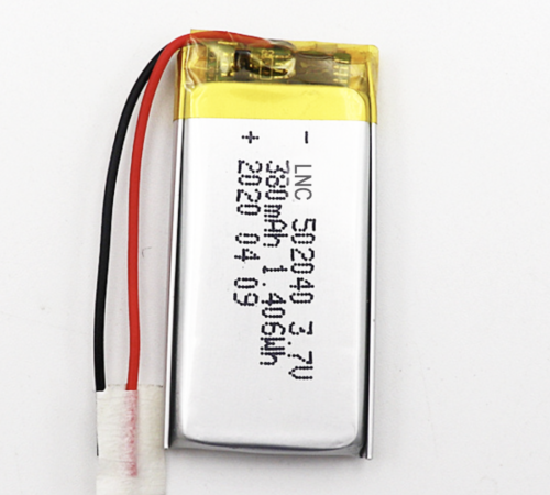 High Quality OEM 502040 3.7V 380mAh lithium polymer for smart toy, Bluetooth speaker, and dog trainer battery