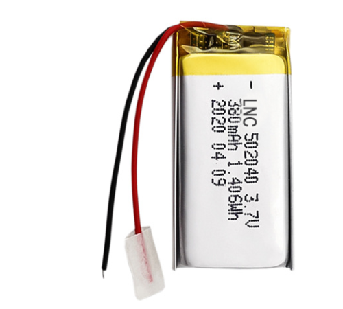 High Quality OEM 502040 3.7V 380mAh lithium polymer for smart toy, Bluetooth speaker, and dog trainer battery