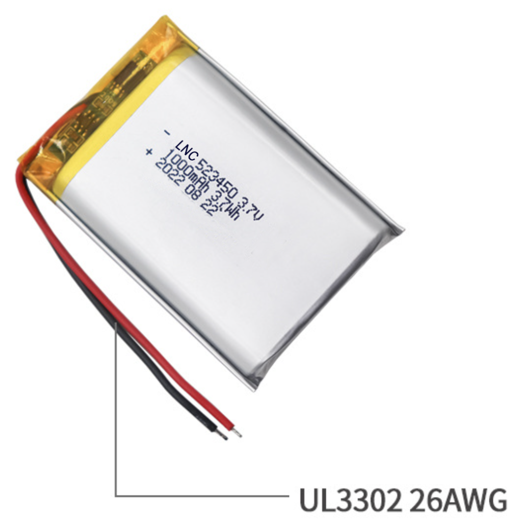 3.7V 1000mAh 3.7Wh termistore Li LiPo batteria 523450 JST