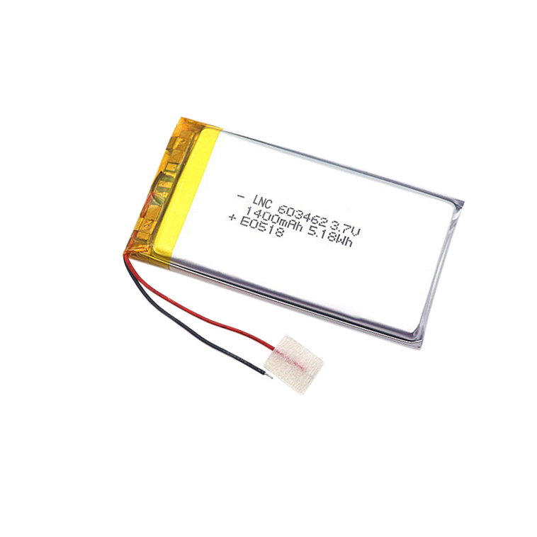 Custom 3.7v 1400mah 603462 Rechargeable Li-Polymer Battery Pack