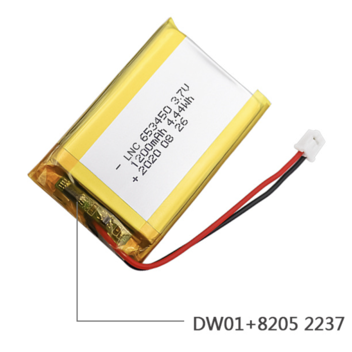 3.7V 1200mAH LP653450 Polymer lithium ion battery for TOY,GPS,speaker