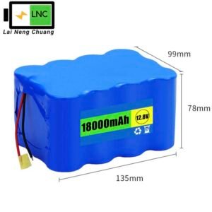 4S3P 12.8V 18Ah LiFePO4 rechargeable battery pack made with 32650/32700 lithium-ion cells for solar street lights.