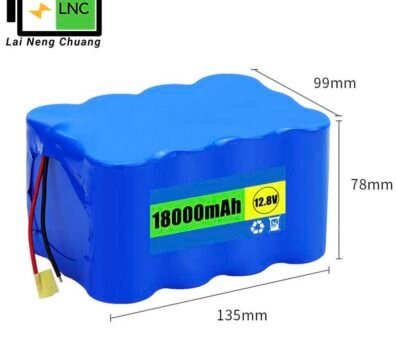 4S3P 12.8V 18Ah LiFePO4 rechargeable battery pack made with 32650/32700 lithium-ion cells for solar street lights.