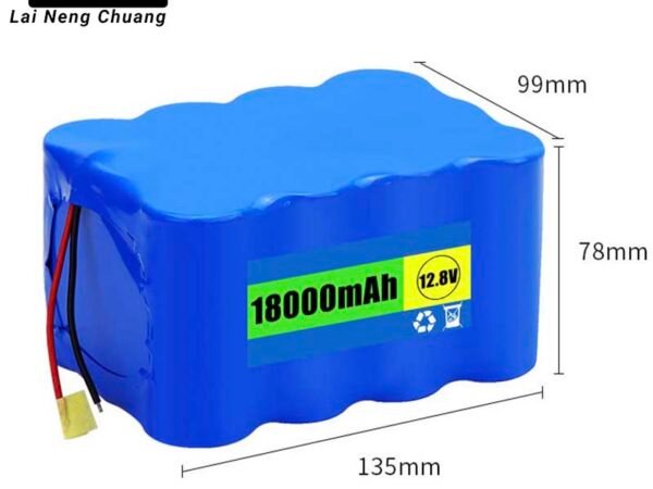 4S3P 12.8V 18Ah LiFePO4 rechargeable battery pack made with 32650/32700 lithium-ion cells for solar street lights.