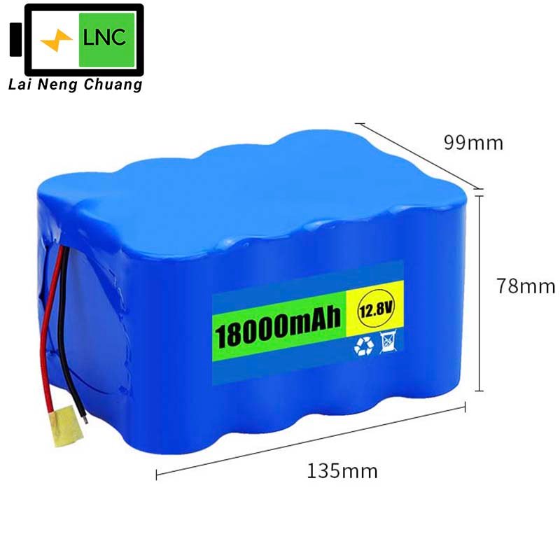 4S3P 12.8V 18Ah LiFePO4 rechargeable battery pack made with 32650/32700 lithium-ion cells for solar street lights.