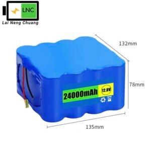 12.8V 24Ah LiFePO4 IFR32700 rechargeable battery pack for solar and backup power applications.