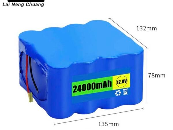 12.8V 24Ah LiFePO4 IFR32700 rechargeable battery pack for solar and backup power applications.