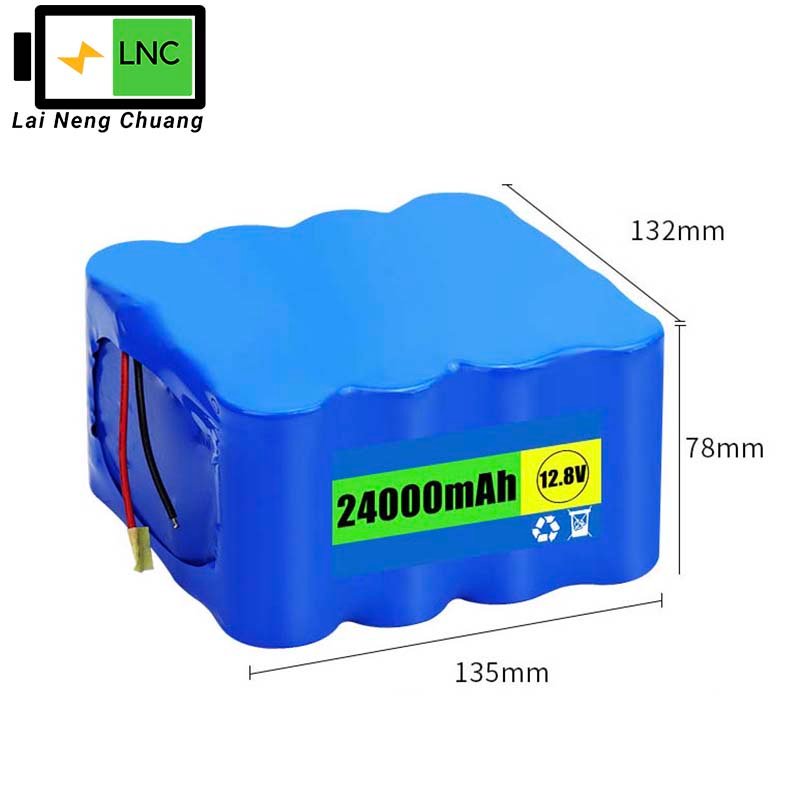 12.8V 24Ah LiFePO4 IFR32700 rechargeable battery pack for solar and backup power applications.