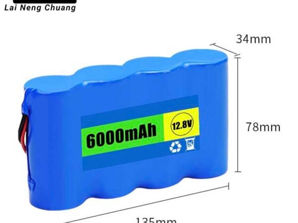 Customized 12.8V 6Ah LiFePO4 lithium-ion battery pack, 76.8Wh LFP phosphate battery for UPS backup power.