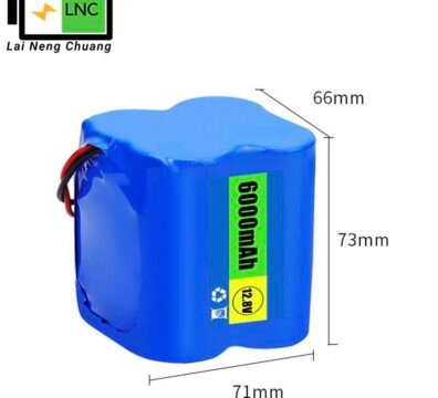 32700 12V 6000mAh cylindrical lithium-ion battery pack, 12.8V rechargeable power for solar equipment.