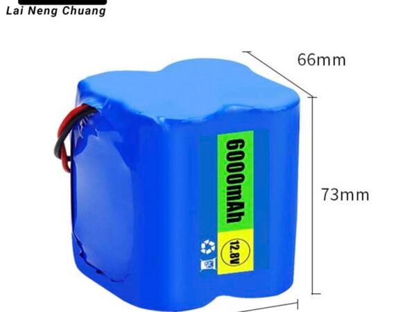 32700 12V 6000mAh cylindrical lithium-ion battery pack, 12.8V rechargeable power for solar equipment.