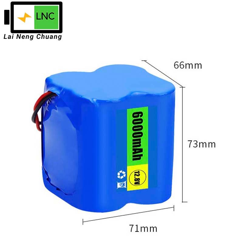 32700 12V 6000mAh cylindrical lithium-ion battery pack, 12.8V rechargeable power for solar equipment.
