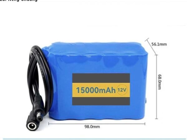 12V 15000mAh 3S5P 18650 Li-ion Rechargeable Battery for solar and electronic applications.