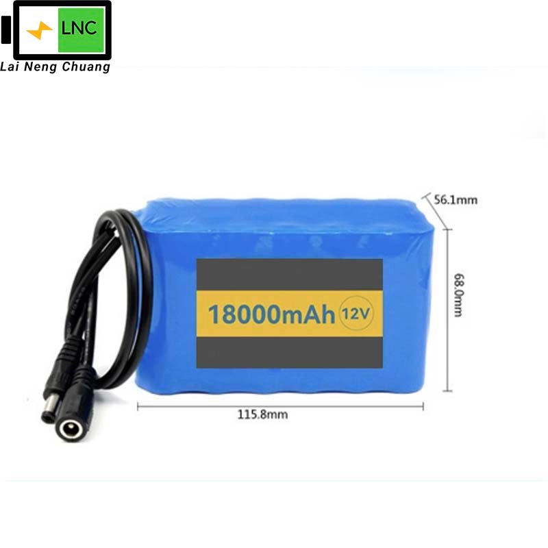 12V 18000mAh 3S6P Li-ion Rechargeable Battery for solar systems, electronics, and high-power devices.