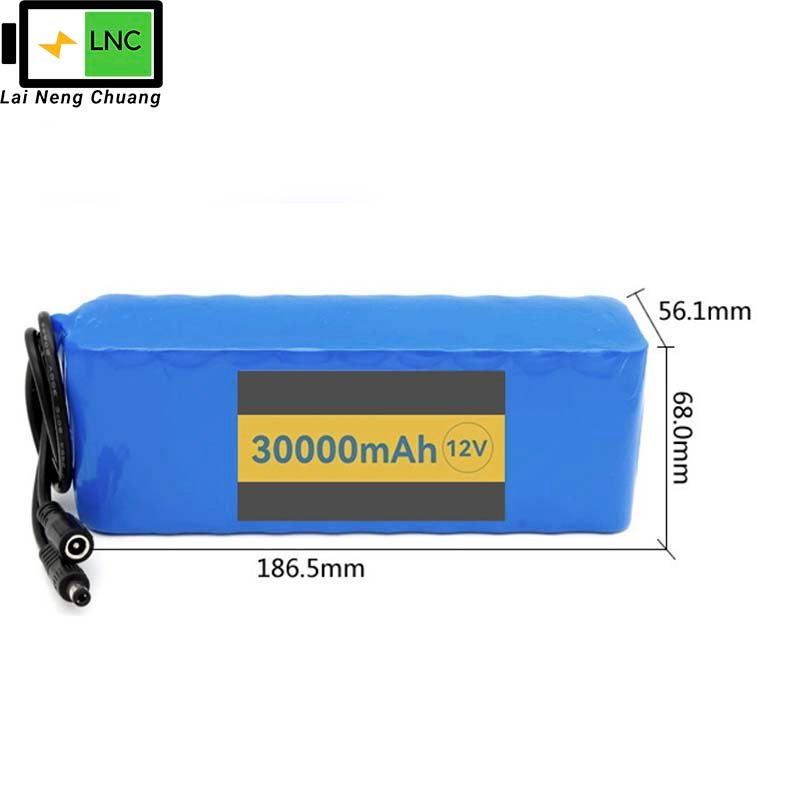 High Capacity 12V 30000mAh 3S10P Li-ion Rechargeable Battery for solar systems and electronics.