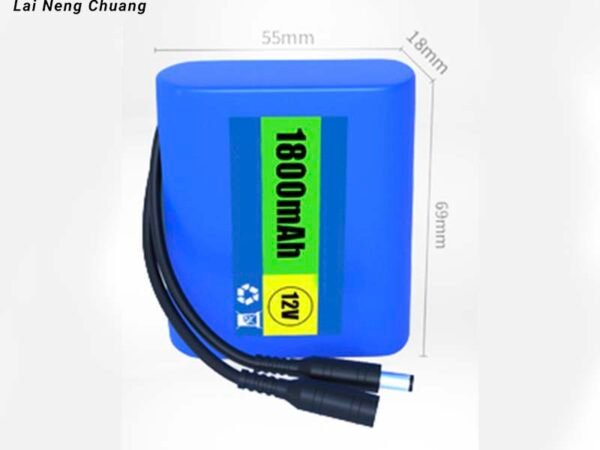 12V 1.8Ah 3S1P 18650 Li-ion battery for portable power needs.