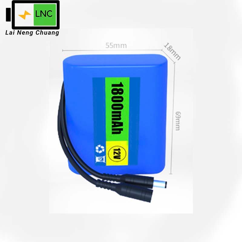 12V 1.8Ah 3S1P 18650 Li-ion battery for portable power needs.