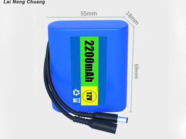 12V 2.2Ah 3S1P 18650 Li-ion battery for solar and portable power applications.