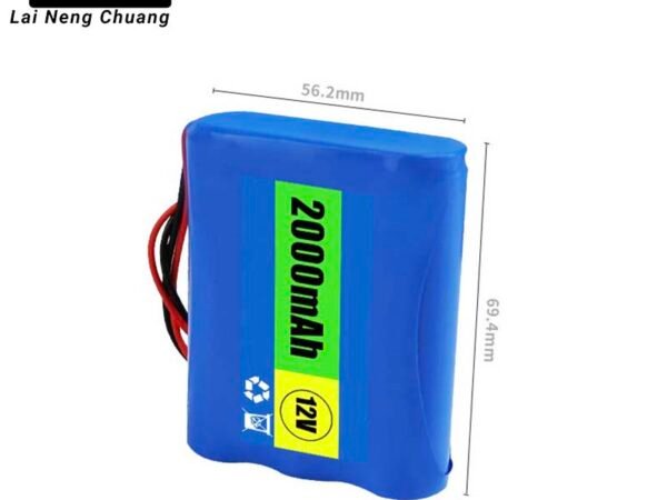 12V Li-ion Battery Pack 2Ah 3S1P 18650 Rechargeable