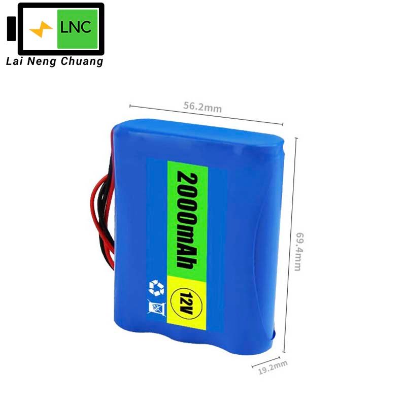 12V Li-ion Battery Pack 2Ah 3S1P 18650 Rechargeable
