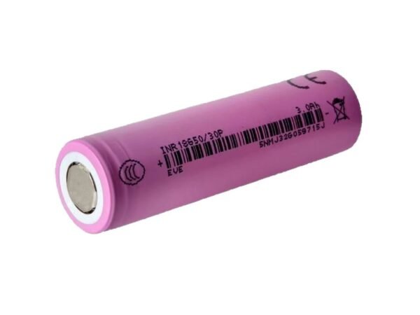Close-up view of 3.6V 3000mAh 30A NCM 18650 Li-ion Cel